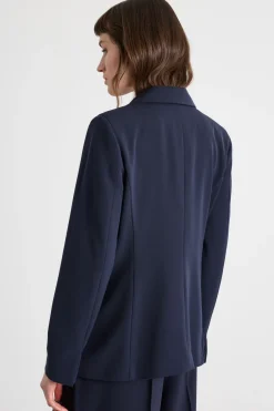 Blazer in twill tecnico stretch - Blu