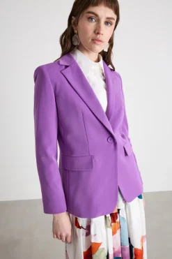 Blazer in twill tecnico stretch - Viola
