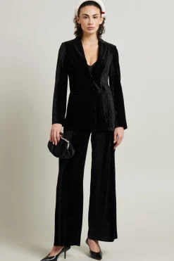 Blazer in veeluto texturizzato - Nero