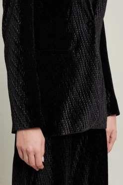 Blazer in veeluto texturizzato - Nero