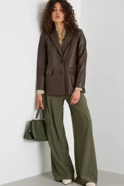Blazer in vera nappa - Marrone