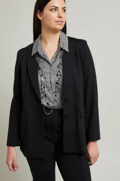 Blazer in viscosa - Nero