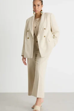 Blazer jacquard doppiopetto - Beige
