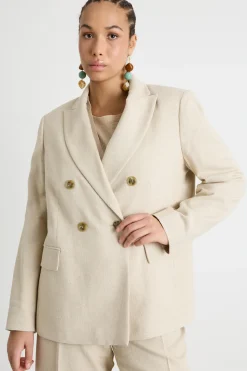 Blazer jacquard doppiopetto - Beige