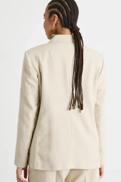 Blazer jacquard doppiopetto - Beige