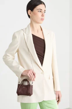 Blazer lungo con bottone singolo - Bianco