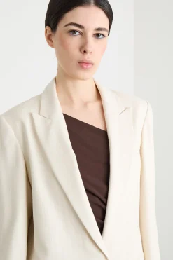 Blazer lungo con bottone singolo - Bianco