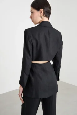 Blazer lungo con cut-out sul retro - Nero