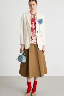 Blazer lungo in stuoia - Bianco