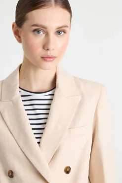 Blazer lungo in twill - Rosa