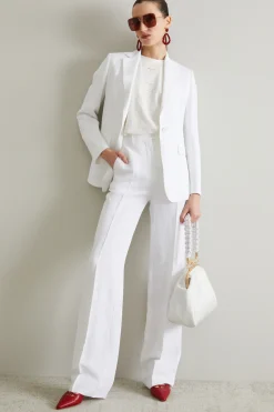 Blazer misto lino - Bianco