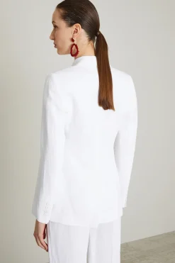 Blazer misto lino - Bianco