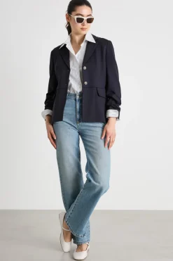 Blazer monopetto aderente - Blu