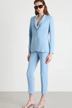 Blazer monopetto in cady - Azzurro