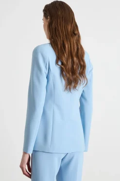 Blazer monopetto in cady - Azzurro