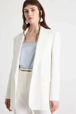 Blazer monopetto in cady - Bianco