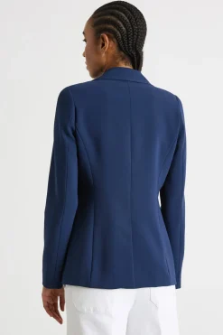 Blazer monopetto in cady - Blu