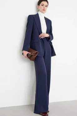 Blazer monopetto in cady - Blu
