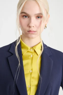 Blazer monopetto in cady - Blu