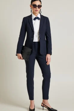 Blazer monopetto in cady - Blu
