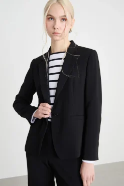 Blazer monopetto in cady - Nero