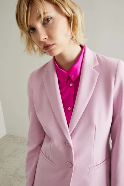 Blazer monopetto in cady - Rosa Polvere