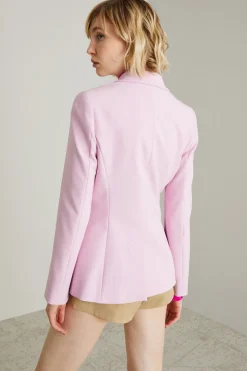 Blazer monopetto in cady - Rosa Polvere