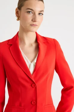 Blazer monopetto in cady - Rosso