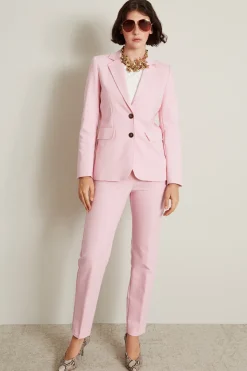Blazer monopetto in cotone - Rosa