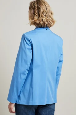 Blazer monopetto in gabardina - Azzurro