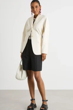 Blazer monopetto in jersey - Bianco