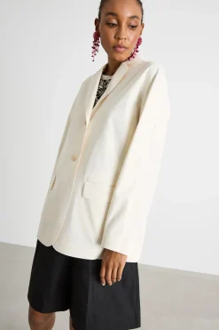 Blazer monopetto in jersey - Bianco