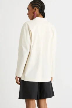 Blazer monopetto in jersey - Bianco