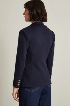 Blazer monopetto in jersey - Blu Notte