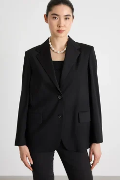 Blazer monopetto in jersey - Nero