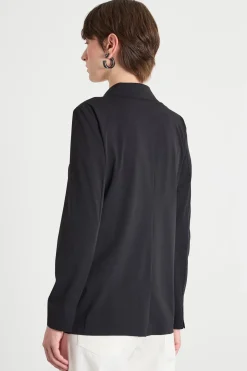 Blazer monopetto in jersey - Nero