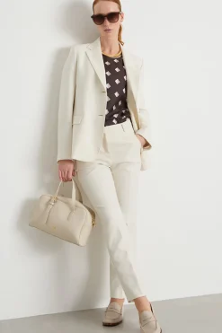 Blazer monopetto in tela - Bianco