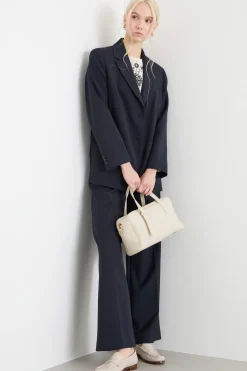 Blazer monopetto in tela - Blu