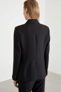 Blazer monopetto in tela - Nero