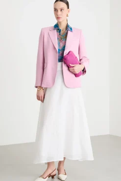 Blazer monopetto in tela - Rosa