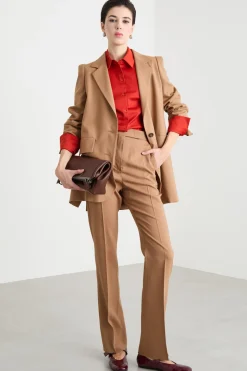 Blazer monopetto lungo - Cammello