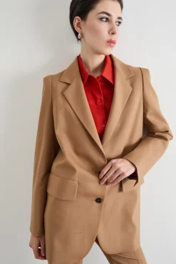 Blazer monopetto lungo - Cammello