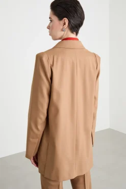 Blazer monopetto lungo - Cammello