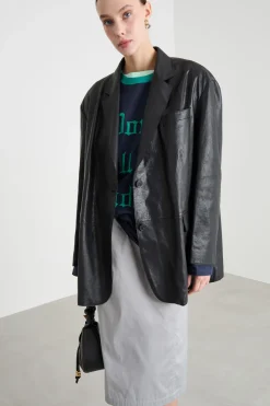 Blazer monopetto oversize - Nero