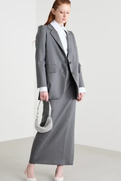 Blazer over in tela - Grigio