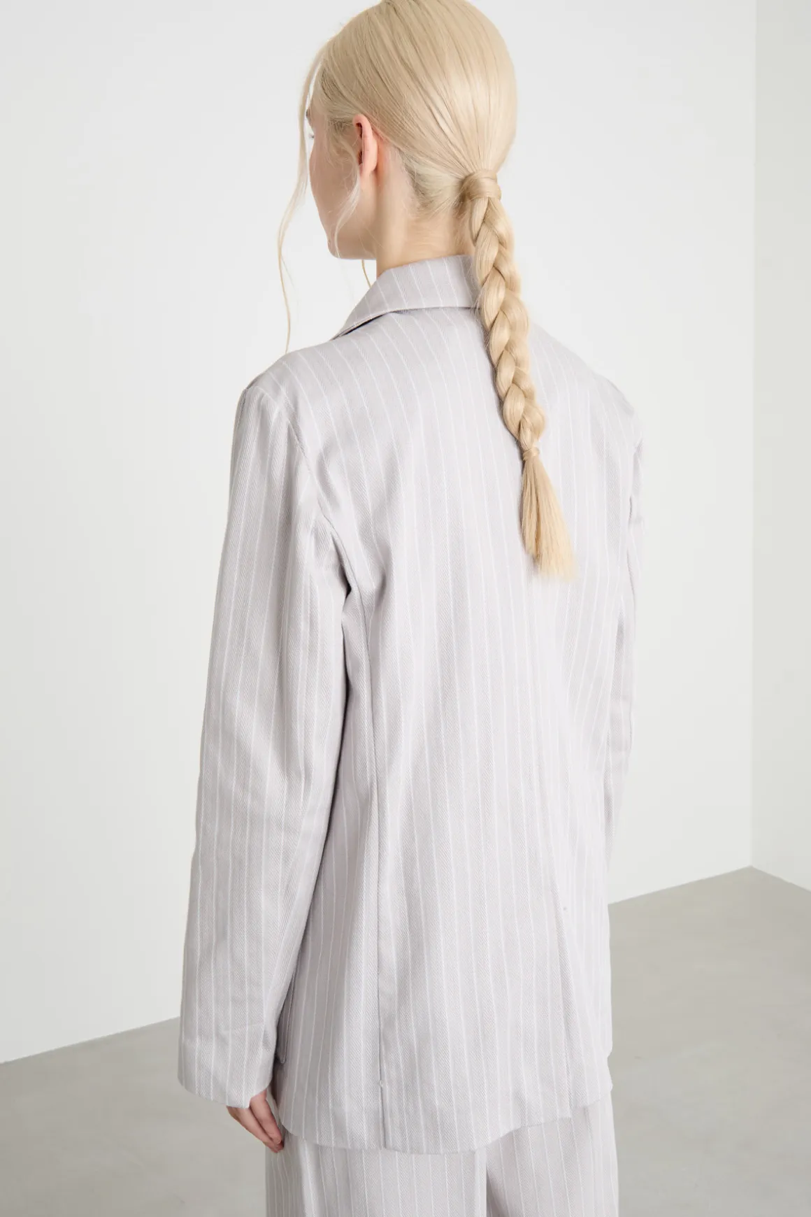 Blazer oversize gessato - Grigio