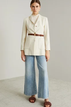 Blazer sfiancato a tre bottoni - Latte