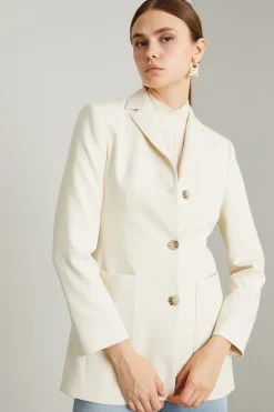 Blazer sfiancato a tre bottoni - Latte