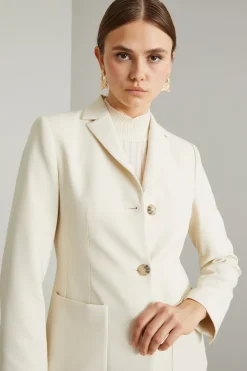 Blazer sfiancato a tre bottoni - Latte
