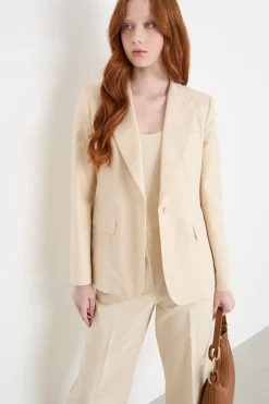 Blazer sfiancato con bottone singolo - Avorio